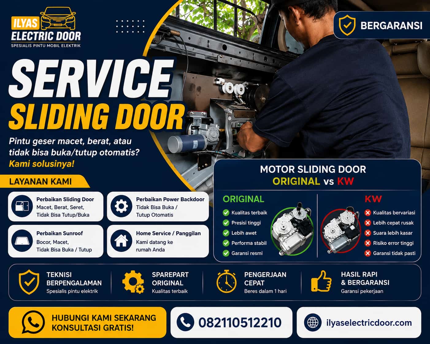 motor sliding door original vs kw