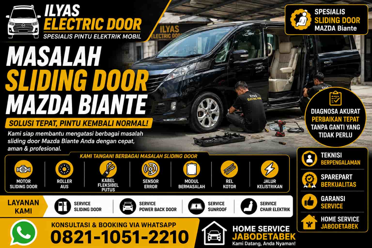Sliding door mazda biante