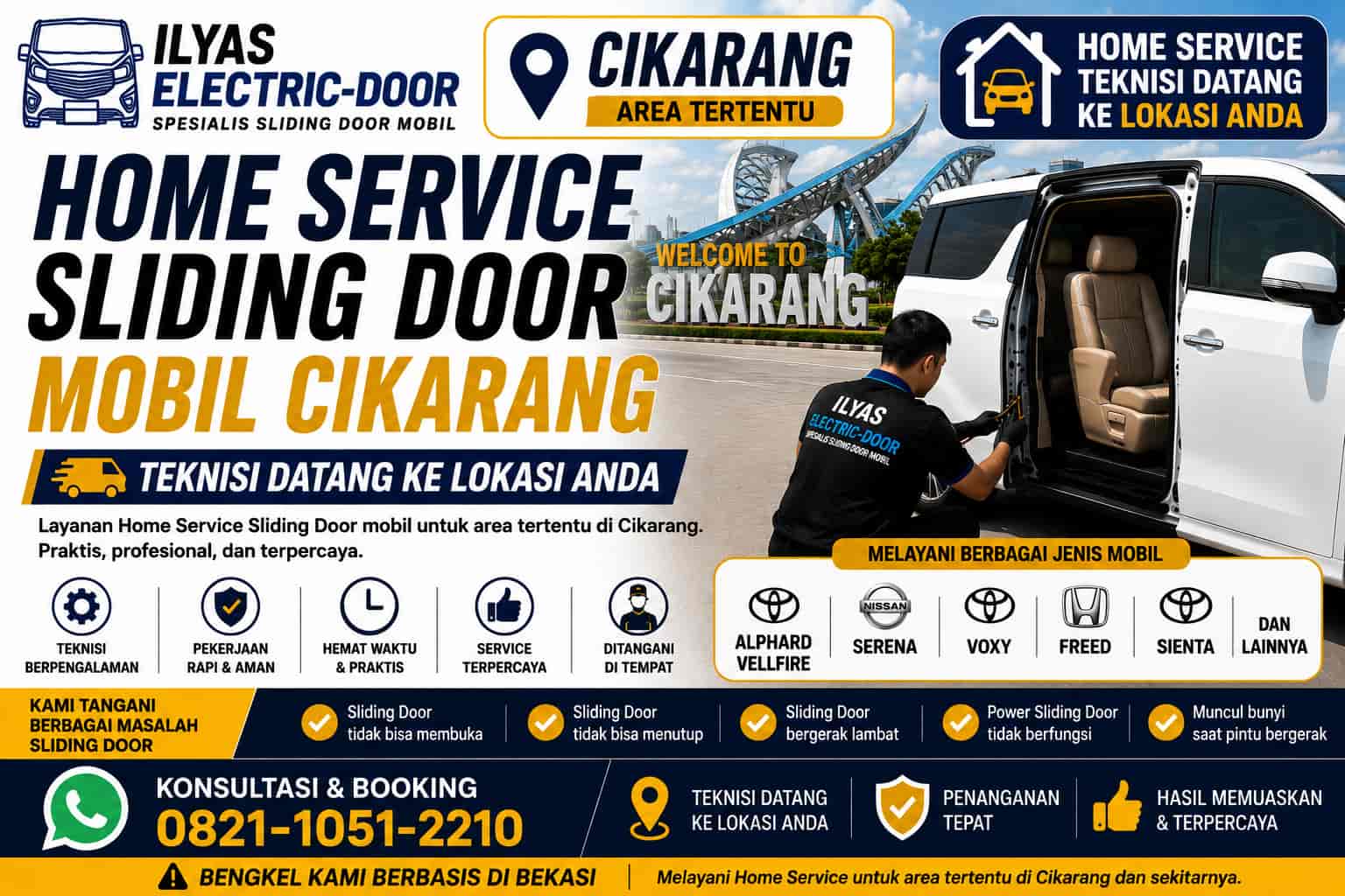 home service sliding door mobil cikarang