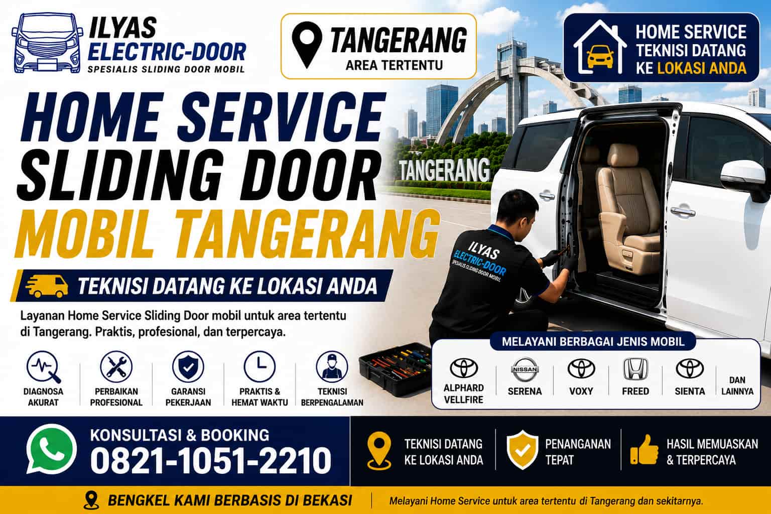 service sliding door mobil tangerang