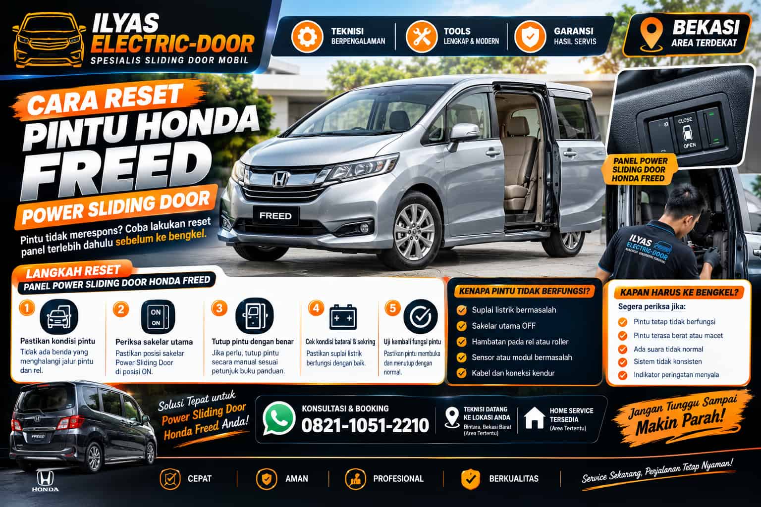 cara reset pintu honda freed